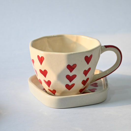 Cozy Hearts Cup & Saucer Set