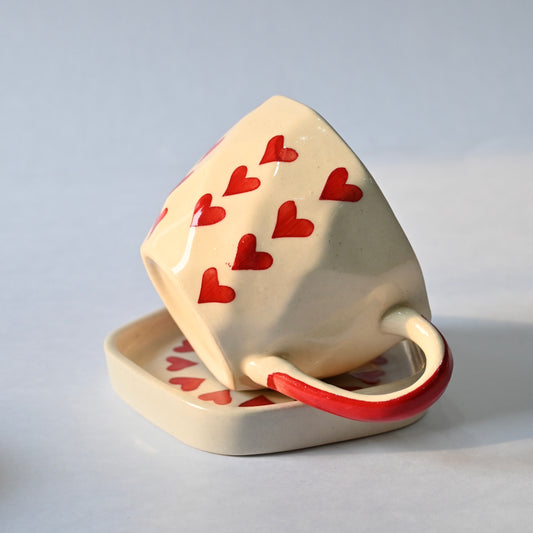 Cozy Hearts Cup & Saucer Set