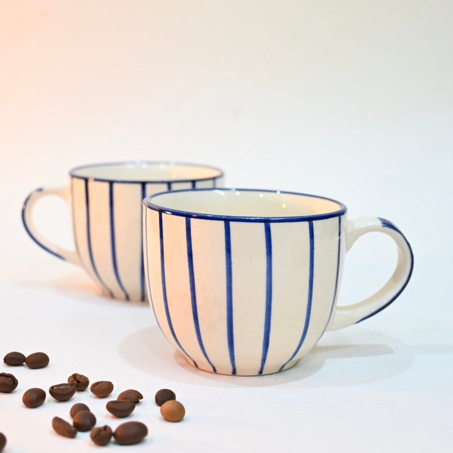 Strips Blue Ceramic Mug