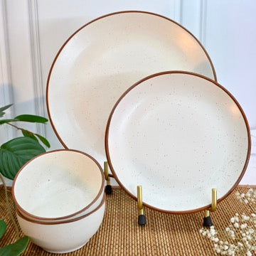 White Handmade Ceramic Dinnerware Set For 2 (6 pcs)