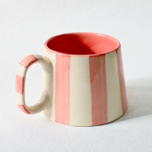 Candy Pink Stripes Ceramic Mug
