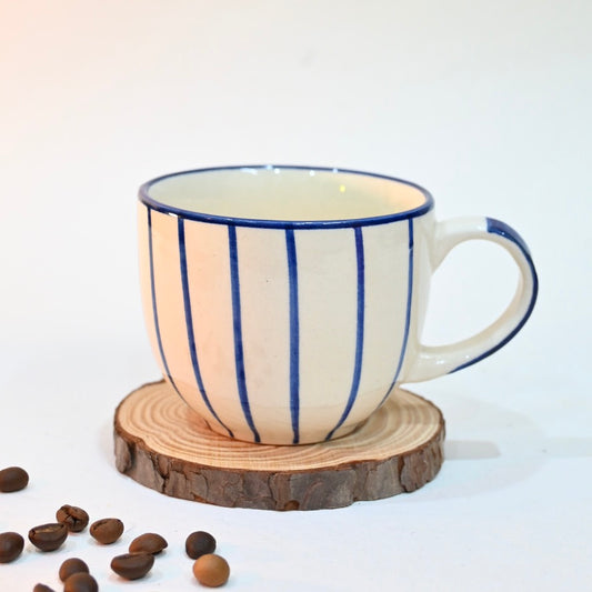 Strips Blue Ceramic Mug