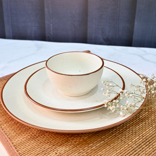 set of seven white ceramic dinner set from saabi house second picture