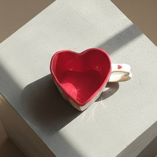 Red Striped Heart Pinterest Ceramic Mug