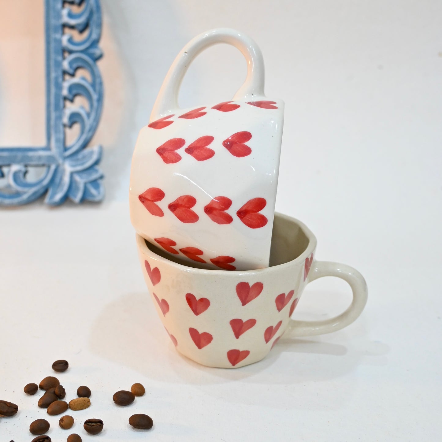 Red Hearts Ceramic Mug