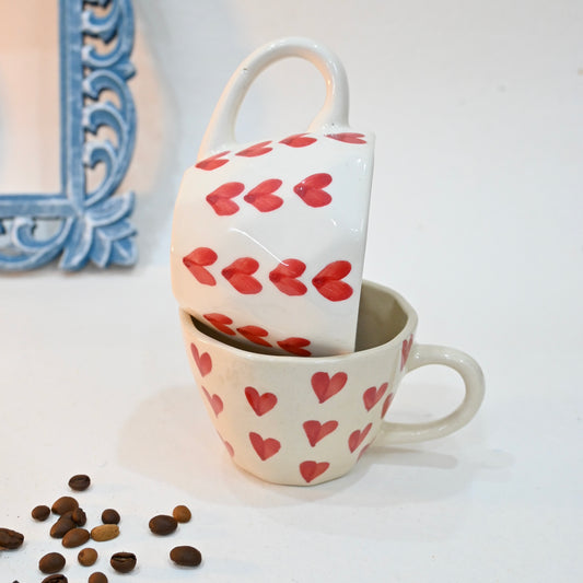 Red Hearts Ceramic Mug