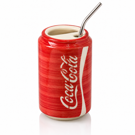 Coca Cola Ceramic Tumbler with Straw