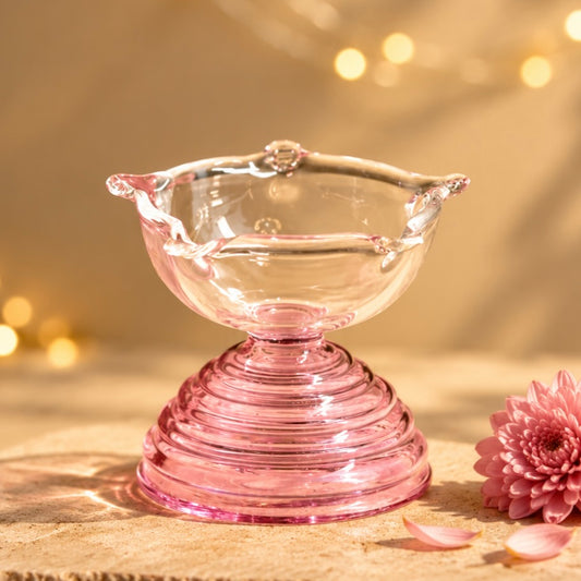 Glass Diwali Diya - Decorative Oil Lamp