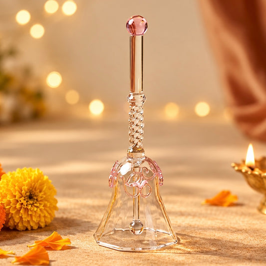 Glass Diwali Pooja Bell - Om Decorative Bell