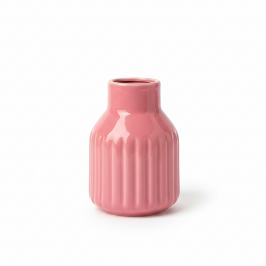 Dusty Rose Bud Ceramic Vase