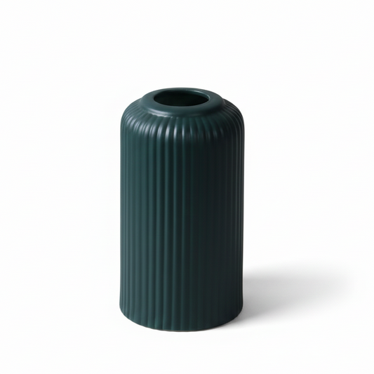 Forest Green Textured Ceramic Vase