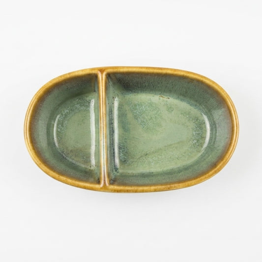 Sage Ceramic Trinket Dish With Divider