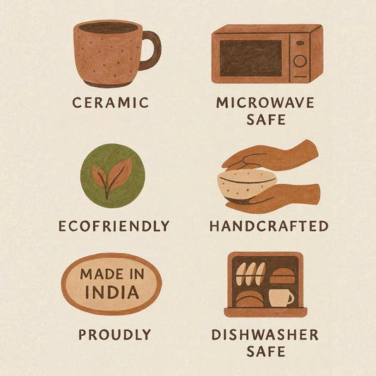 Illustrations of kitchen items with text labels on a beige background
