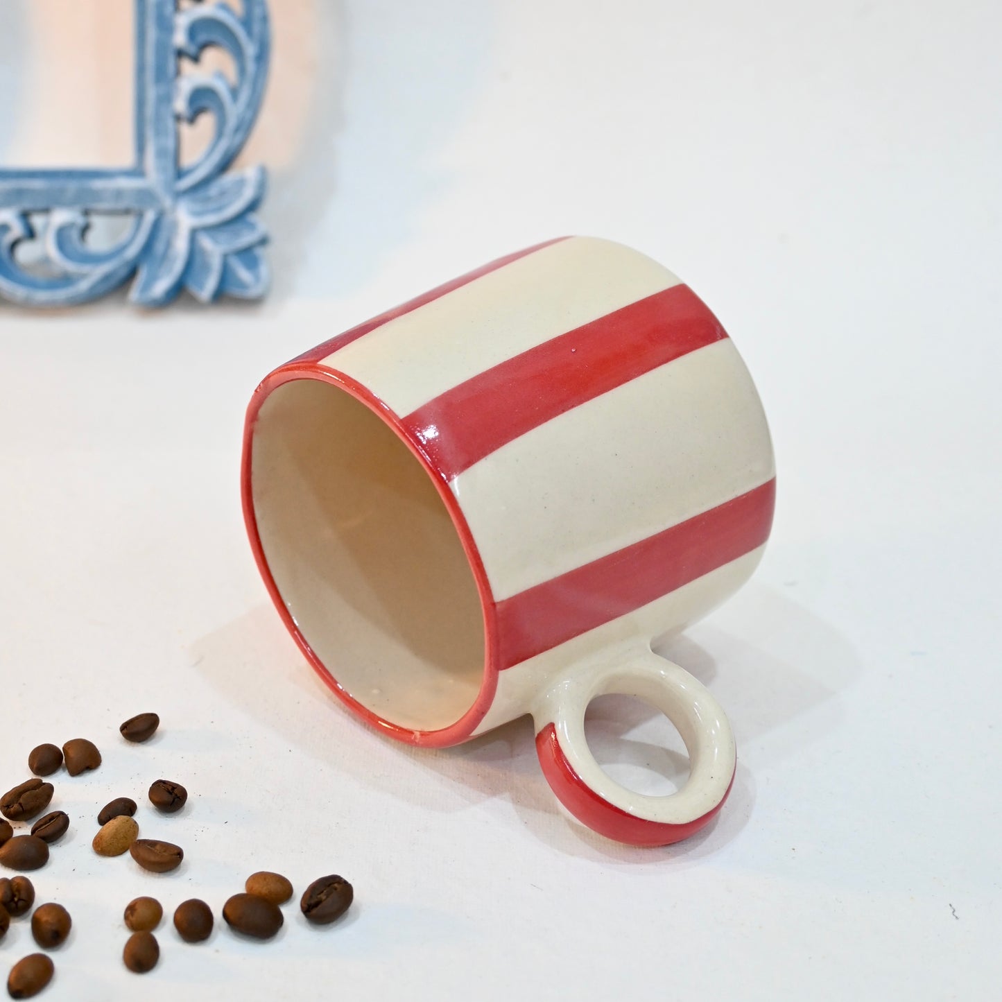 Red Bold Stripes Ceramic Mug