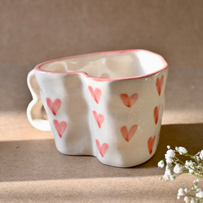 Pink Small Hearts Pinterest Ceramic Mug