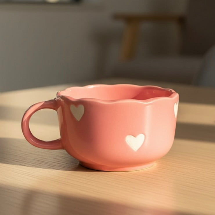 Pink Hearts Wavesip Cute Pinteresty Mug