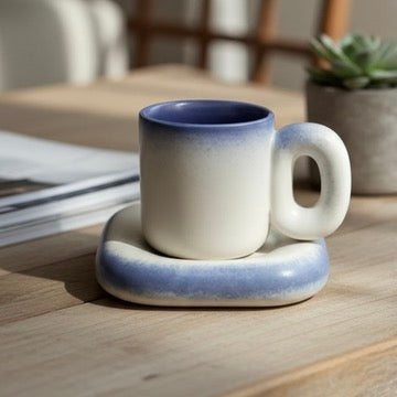 Indigo Cup & Saucer Ceramic Set
