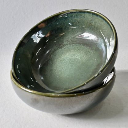 Emerald Glow Handmade Ceramic Bowl