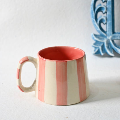 Candy Pink Stripes Ceramic Mug