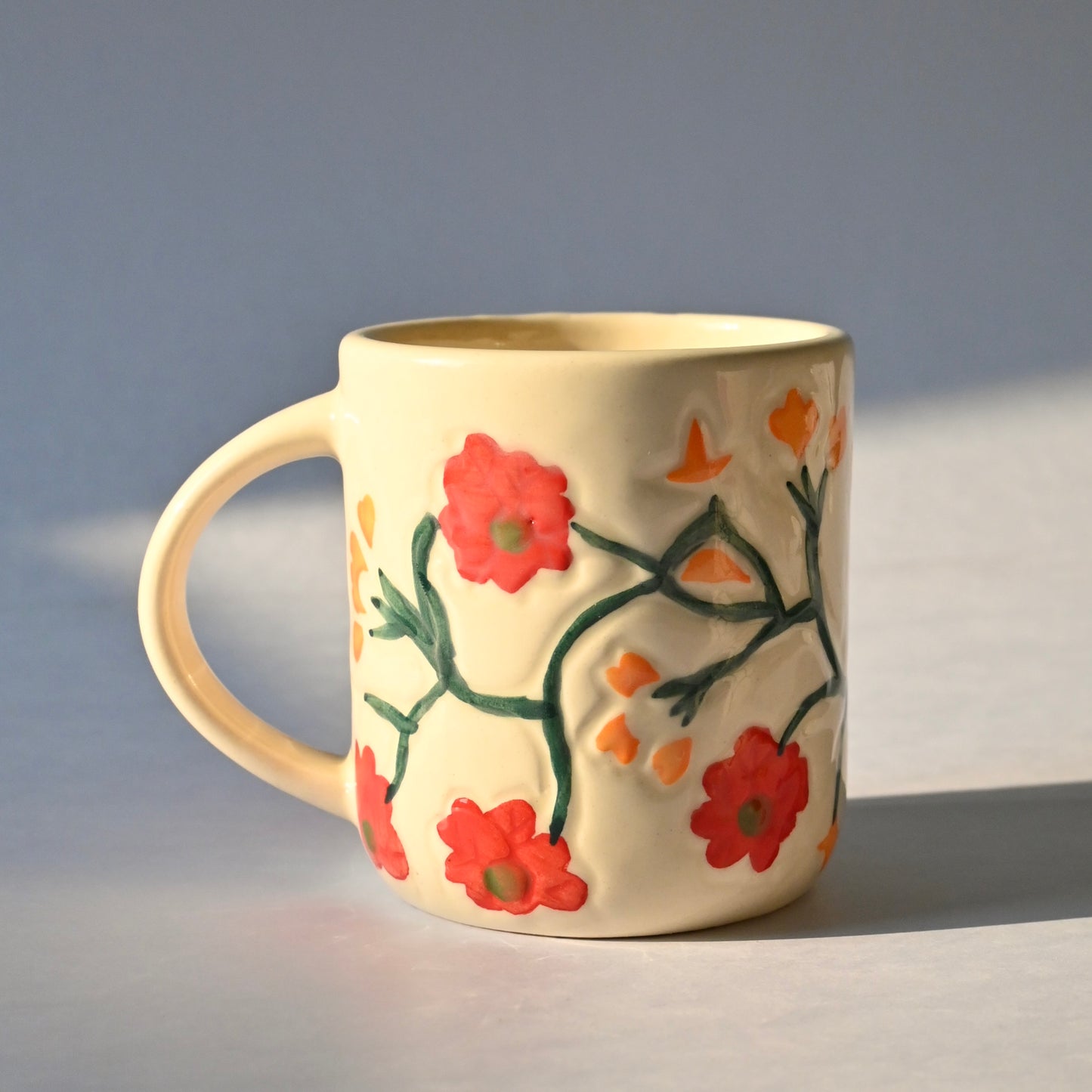 Red Flower Ceramic Mug