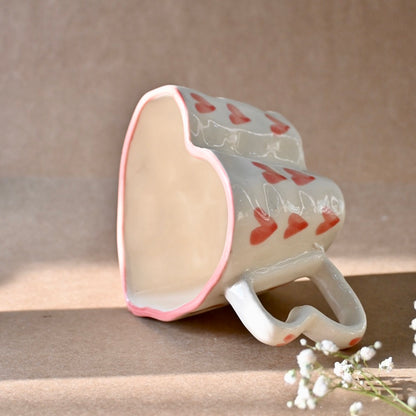 Pink Small Hearts Pinterest Ceramic Mug