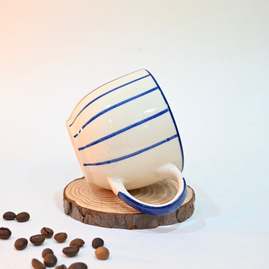 Strips Blue Ceramic Mug
