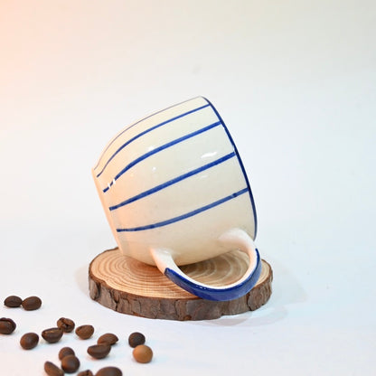 Strips Blue Ceramic Mug