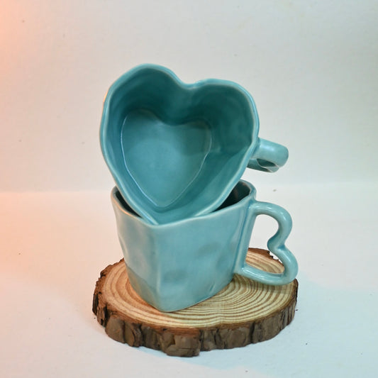 Turquoise Heart Ceramic Mug
