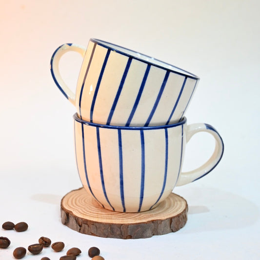 Strips Blue Ceramic Mug