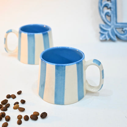Aqua Stripes Ceramic Mug