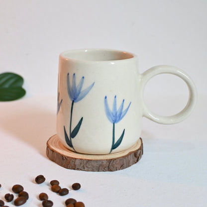 Blue Tulip Ceramic Mug