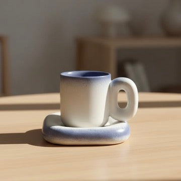 Indigo Cup & Saucer Ceramic Set