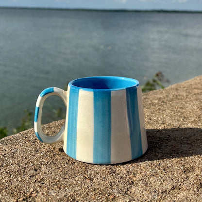 Aqua Stripes Ceramic Mug