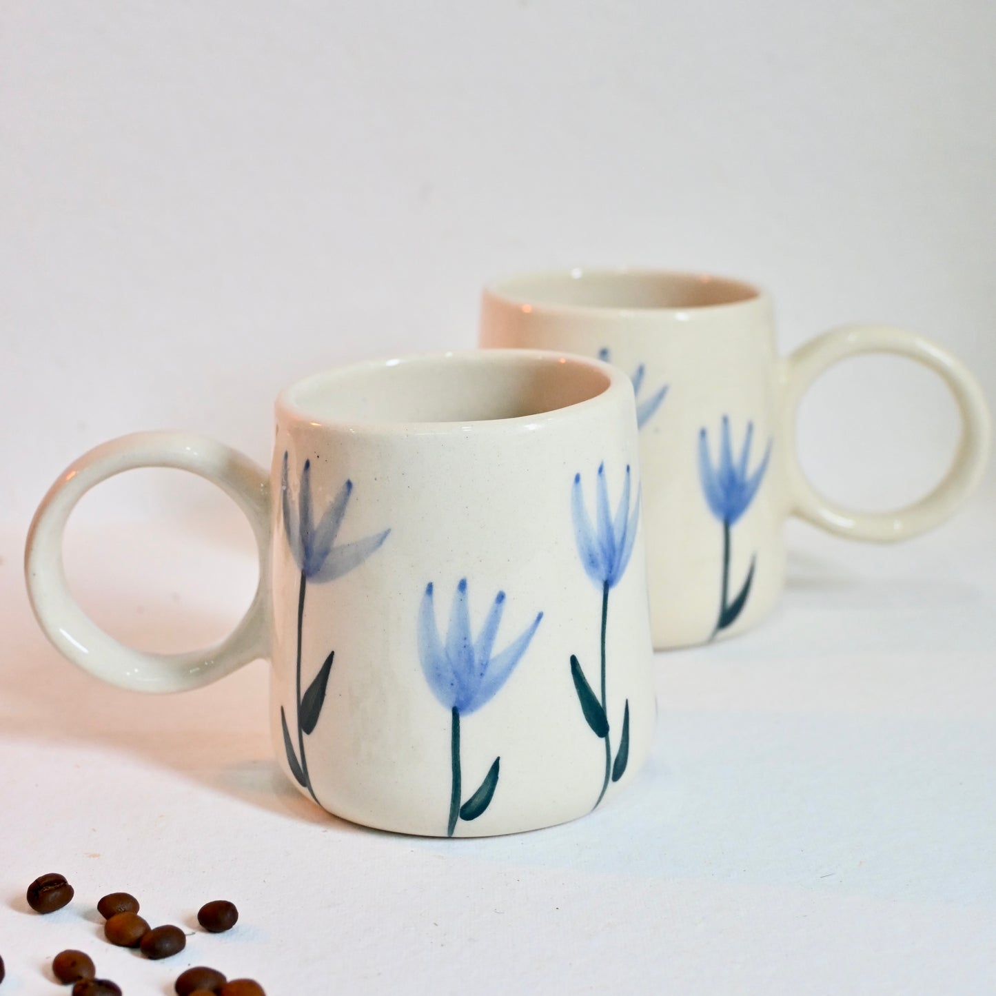 Blue Tulip Ceramic Mug