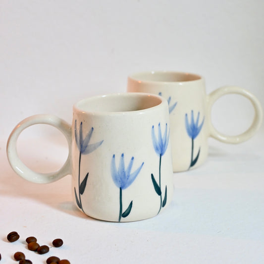 Blue Tulip Ceramic Mug