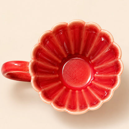 Ruby Fluted Ceramic Coffee Mug