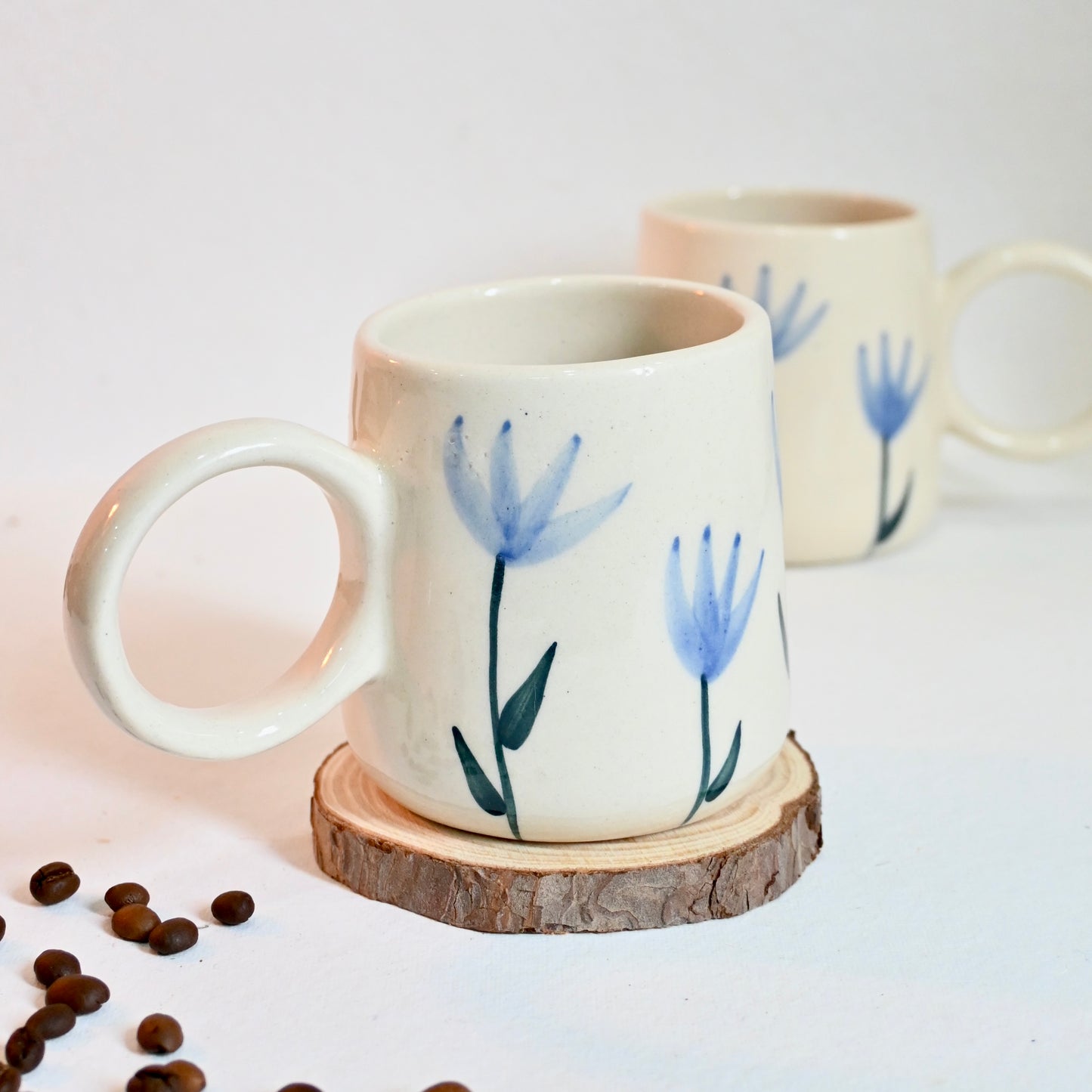 Blue Tulip Ceramic Mug