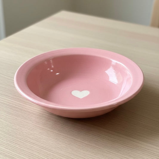 Pink Heart Pasta Bowl