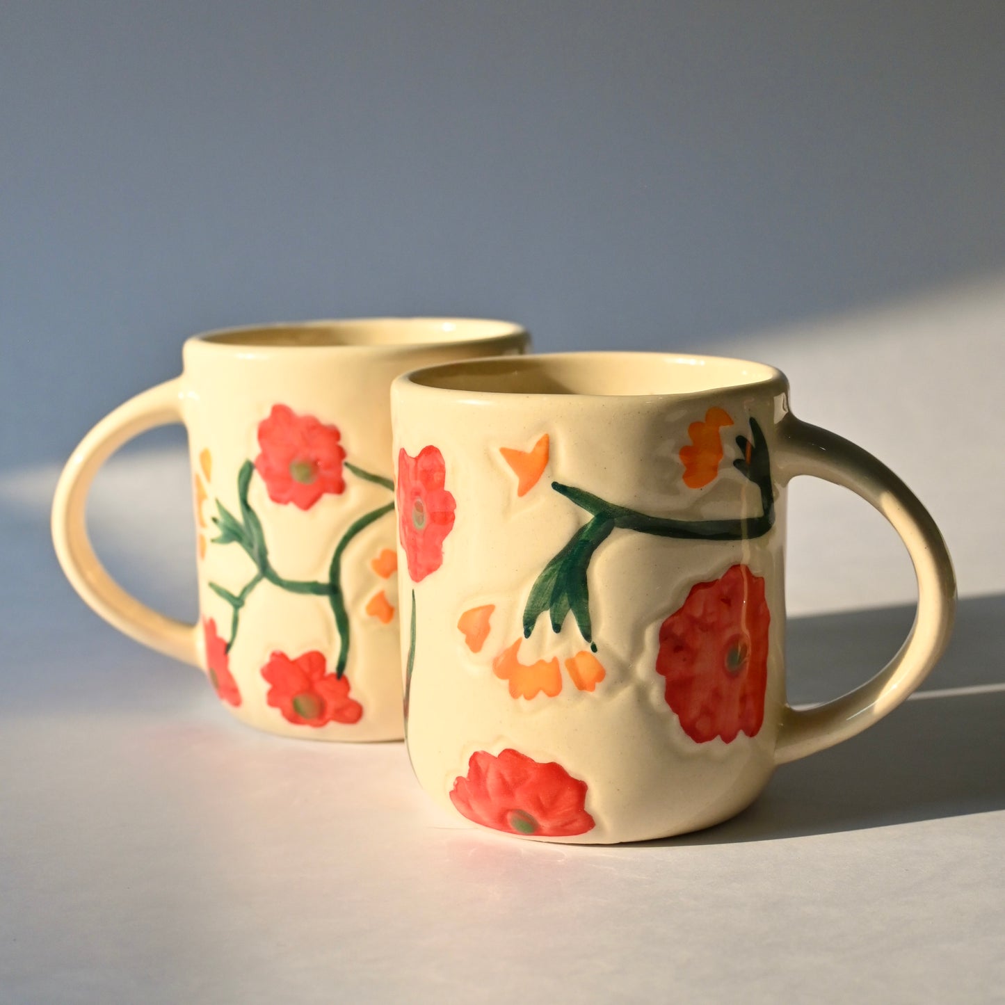 Red Flower Ceramic Mug