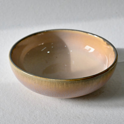 Tan Bloom Handmade Ceramic Bowl