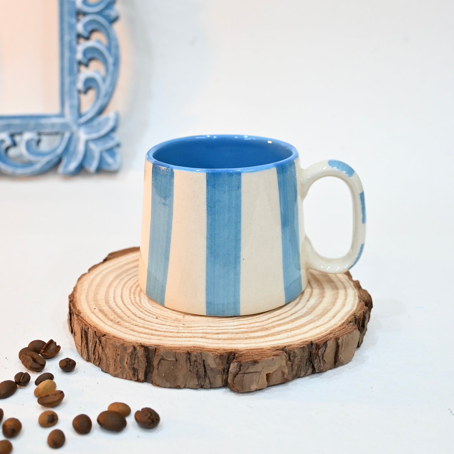 Aqua Stripes Ceramic Mug