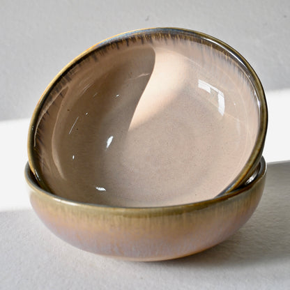 Tan Bloom Handmade Ceramic Bowl