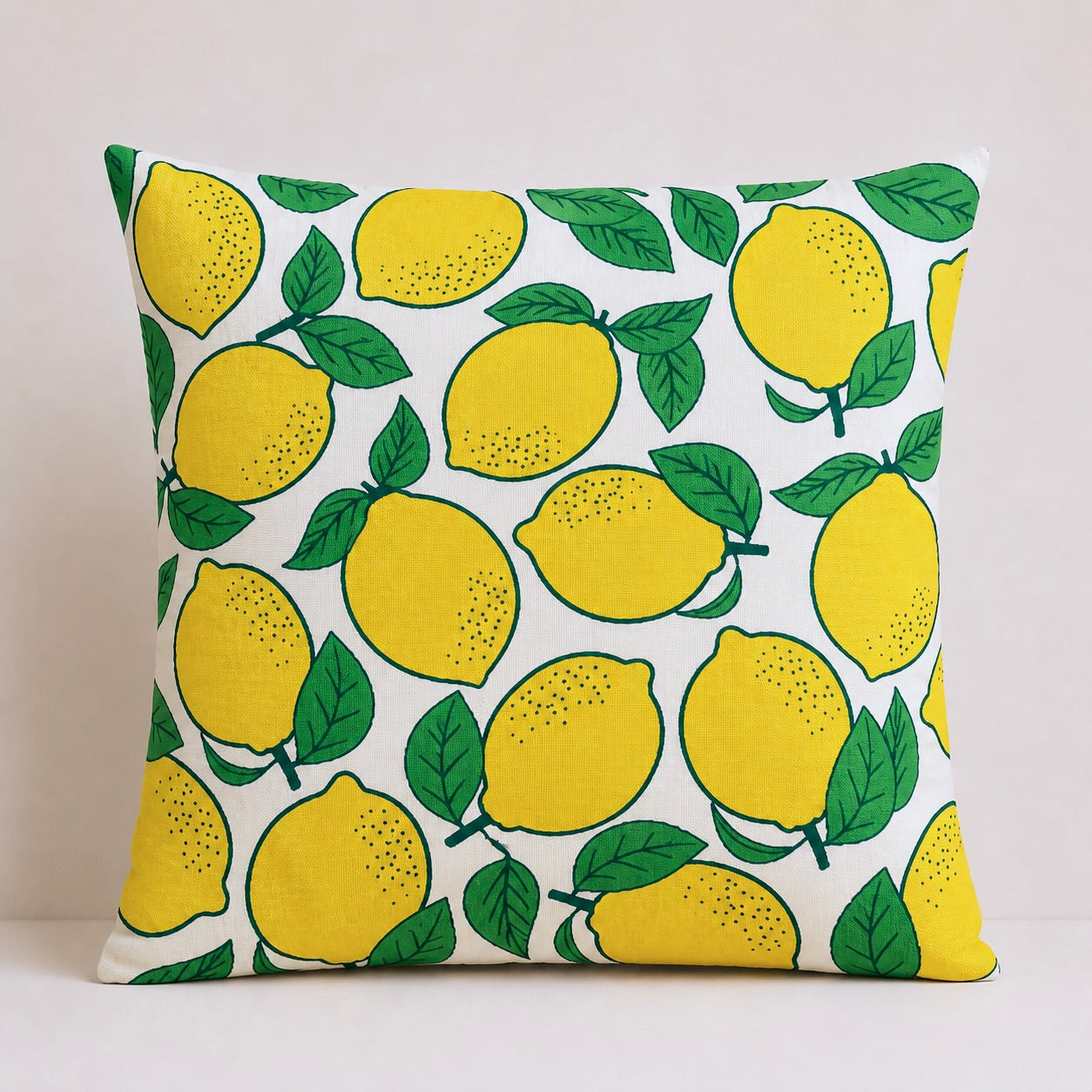 Lemon Print Cushion Cover