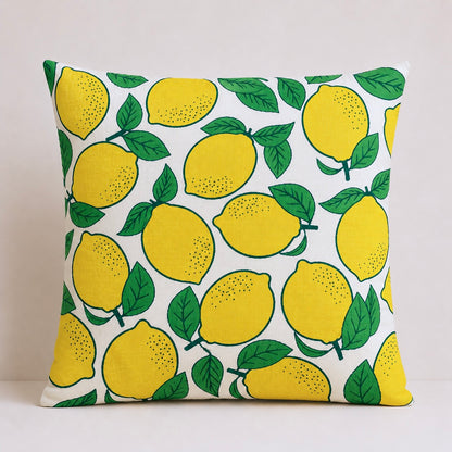 Lemon Print Cushion Cover