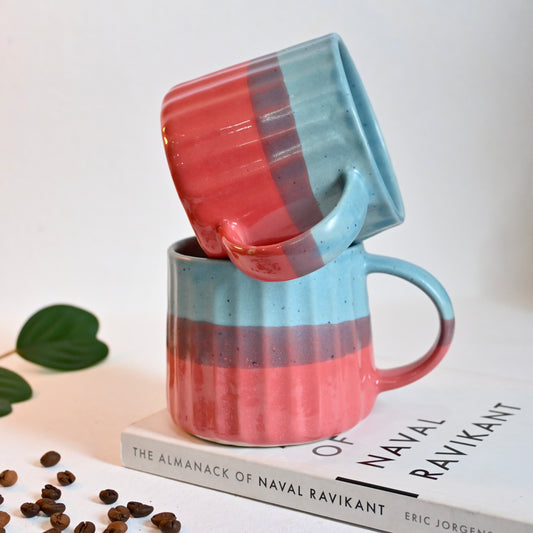 Red Blue  Aesthetic Ceramic Mug two
