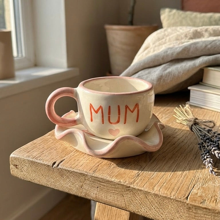 Mom ❤️ Cup & Saucer Set