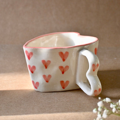 Pink Small Hearts Pinterest Ceramic Mug