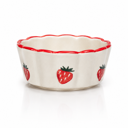 Strawberry Scallop Ceramic Bowl