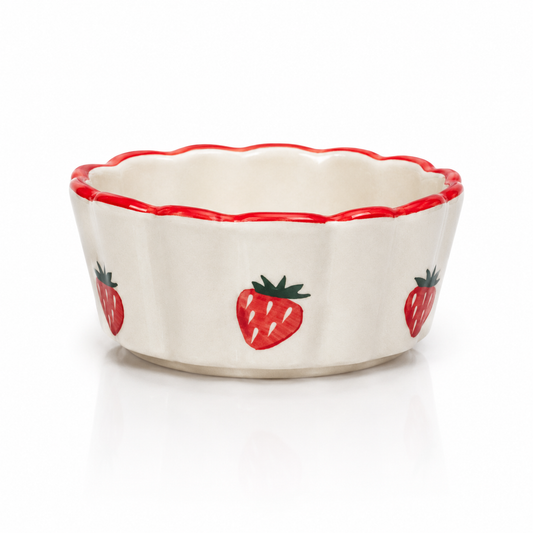 Strawberry Scallop Ceramic Bowl