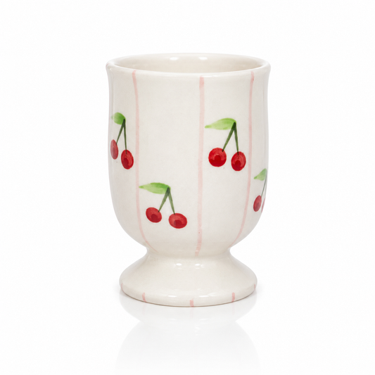 Cherry Hand-Painted Footed Tumbler